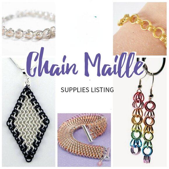 SUPPLIES CHAIN MAILE Jewelry - CHAIN MAILE SUPPLIES - black -   Stainless Steel rings - Make your own jewelry